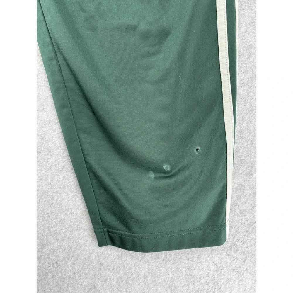 Adidas Snap Tearaway Track Pants Green 3 Stripe Men's XL